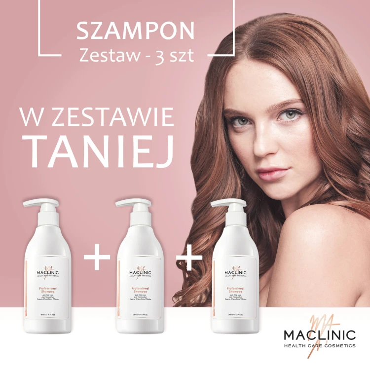 Zestaw 3 szt Profesjonalny Szampon Przeciw Wypadaniu Włosów z kwasem salicylowym i niacyną 300ml