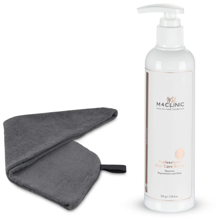 Profesjonalna odżywka M4CLINIC 220gr + Turban bambusowy Grafit